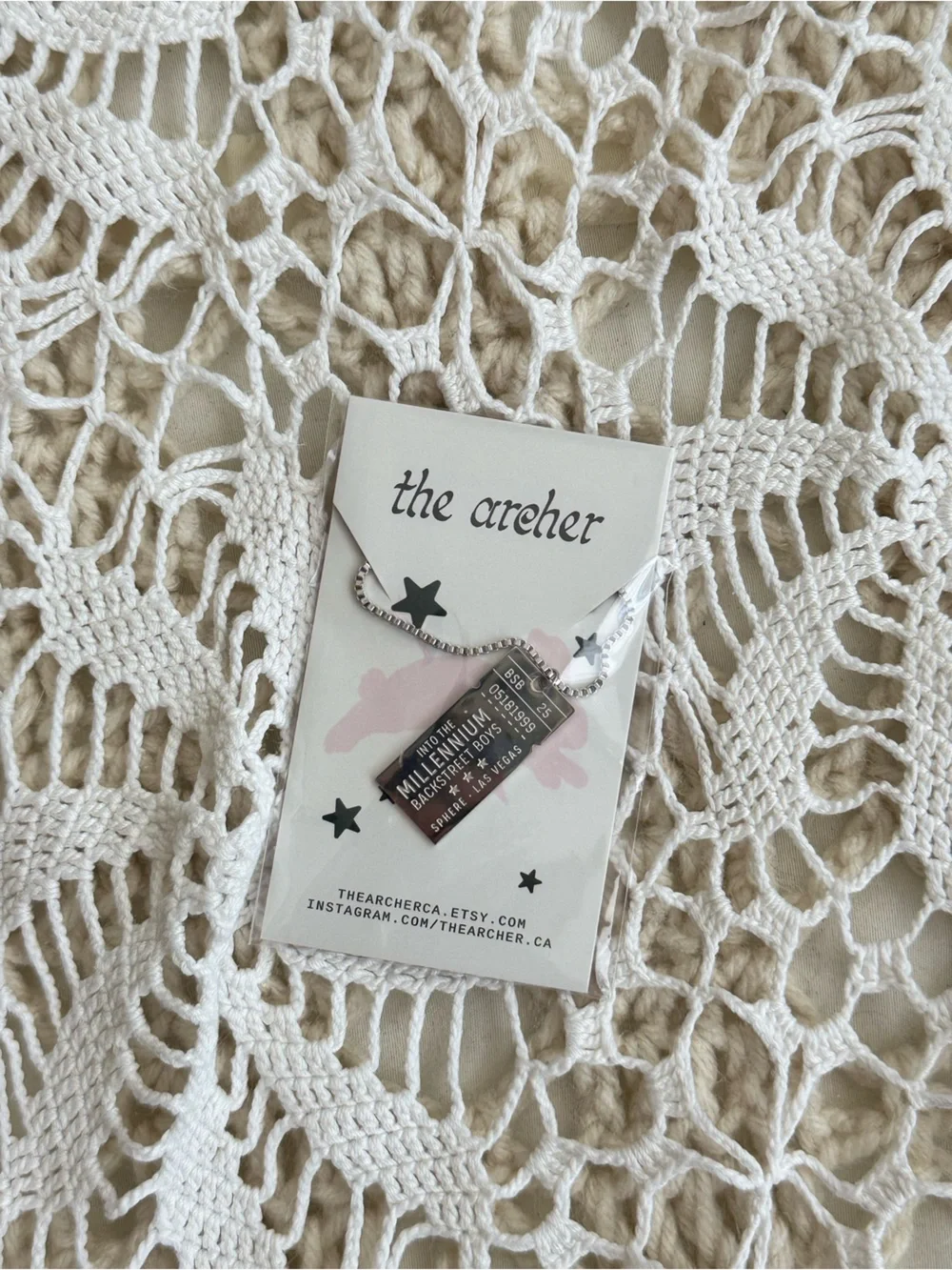 Backstreet Boys Millennium Tour Silver Ticket Pendant Necklace